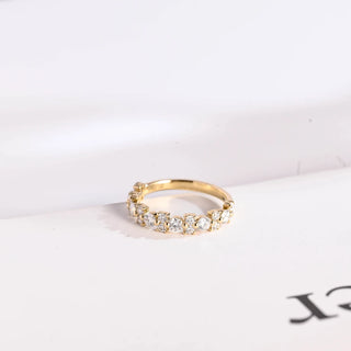1.50 TCW Round Cut Cluster Moissanite Diamond Wedding Band