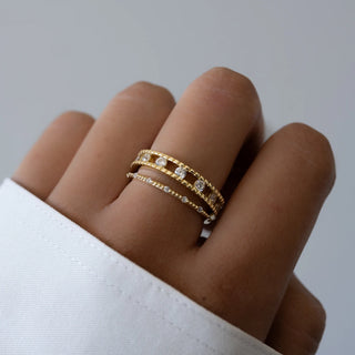 0.20 TCW Unique Round Pave Moissanite Diamond Wedding Band