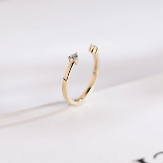 0.10 TCW Round Cut Open Cuff Moissanite Diamond Wedding Band