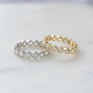 1.50TCW Heart Bezel Eternity Moissanite Diamond Wedding Band