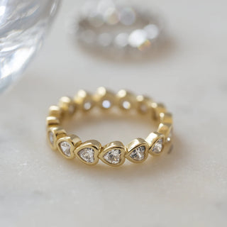 1.50TCW Heart Bezel Eternity Moissanite Diamond Wedding Band