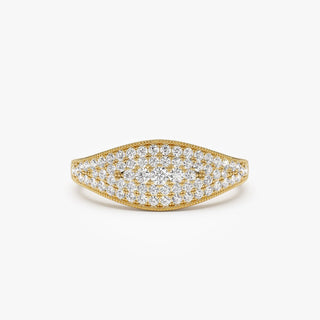 0.40 TCW Round Cut Unique Cluster Moissanite Diamond Wedding Band