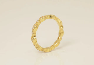 0.18 TCW Vintage Round Marquise Shape Eternity Moissanite Diamond Wedding Band