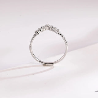 0.42 TCW Round Cut Chevron Moissanite Diamond Wedding Band