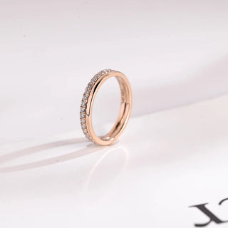 0.38 TCW Round Cut Unique Eternity Pave Moissanite Diamond Wedding Band