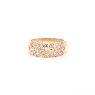 0.43 TCW Unique Round Cut Vintage Moissanite Diamond Wedding Band