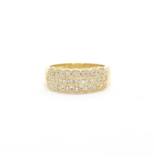0.43 TCW Unique Round Cut Vintage Moissanite Diamond Wedding Band