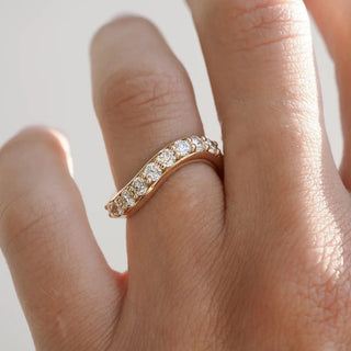 0.90TCW Round Waves Channel Set Eternity Moissanite Diamond Wedding Band