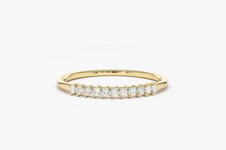 0.15 TCW Round Cut 11 Stone Prong Moissanite Diamond Wedding Band