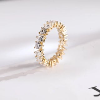 Stunning heart full eternity moissanite wedding band sparkle close up