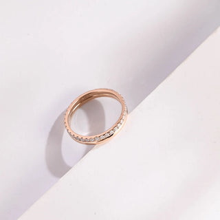 0.38 TCW Round Cut Unique Eternity Pave Moissanite Diamond Wedding Band