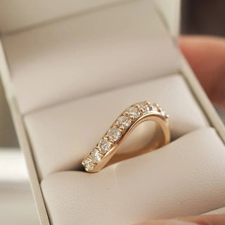 0.90TCW Round Waves Channel Set Eternity Moissanite Diamond Wedding Band
