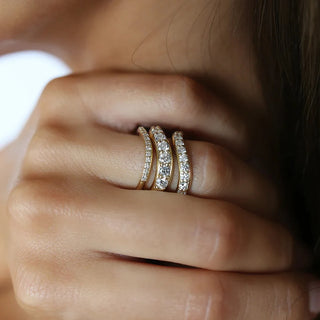 0.90TCW Round Waves Channel Set Eternity Moissanite Diamond Wedding Band