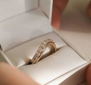 0.90TCW Round Waves Channel Set Eternity Moissanite Diamond Wedding Band