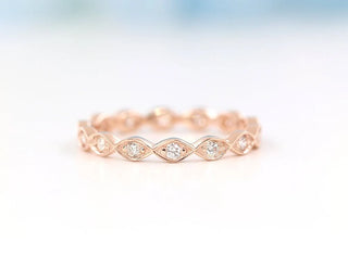 0.35 TCW Round Cut Vintage Bezel Eternity Moissanite Diamond Wedding Band