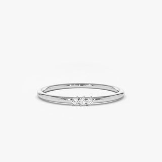 0.05 TCW Round Cut Solitaire Moissanite Diamond Wedding Band