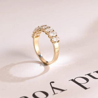 1.50 TCW Oval Cut Half-Eternity Moissanite Diamond Wedding Band