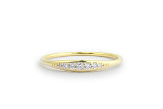 Stunning round cluster moissanite wedding band top view