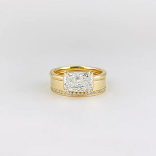 0.36TCW Unique Round Eternity Wide Band Moissanite Diamond Wedding Band