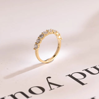 0.70TCW Round Half Eternity Moissanite Diamond Wedding Band