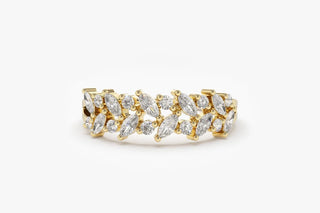 0.50 TCW Round & Marquise Cut Cluster Moissanite Diamond Wedding Band