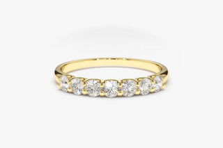 0.45 TCW Round Cut 7 Stone U-Shaped Moissanite Diamond Wedding Band