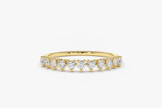 0.25 TCW Round Cut Prong Half Eternity Moissanite Diamond Wedding Band