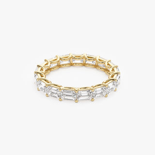 3.25 TCW Emerald Cut East West Eternity Moissanite Diamond Wedding Band