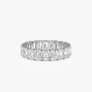 4.5 TCW Emerald Cut Eternity Moissanite Diamond Wedding Band