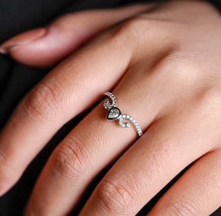 0.25TCW Round & Pear Crown Vintage Moissanite Diamond Wedding Band