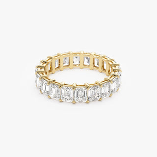 4.5 TCW Emerald Cut Eternity Moissanite Diamond Wedding Band