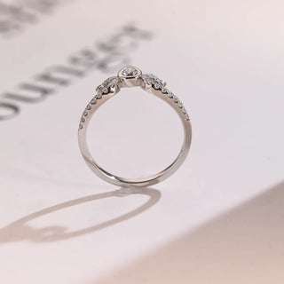 0.25TCW Round & Pear Crown Vintage Moissanite Diamond Wedding Band