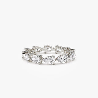 2.3 TCW Pear Cut Vintage Eternity Moissanite Diamond Wedding Band