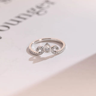 0.25TCW Round & Pear Crown Vintage Moissanite Diamond Wedding Band
