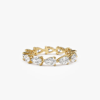 2.3 TCW Pear Cut Vintage Eternity Moissanite Diamond Wedding Band