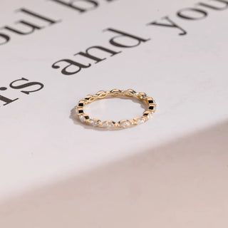 0.40 TCW Marquise Cut Eternity Moissanite Diamond Wedding Band