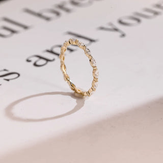 0.40 TCW Marquise Cut Eternity Moissanite Diamond Wedding Band