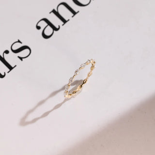 0.40 TCW Marquise Cut Eternity Moissanite Diamond Wedding Band