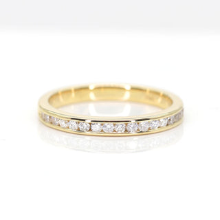0.28 TCW Round Cut Channel Set Half Eternity Moissanite Diamond Wedding Band