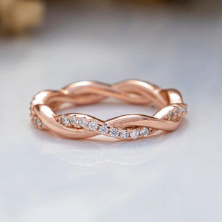 0.35 TCW Round Cut Twisted Infinity Moissanite Diamond Wedding Band