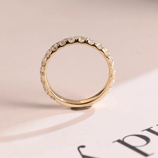 1.0TCW Round Half Eternity Moissanite Diamond Wedding Band
