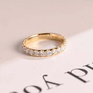 1.0TCW Round Half Eternity Moissanite Diamond Wedding Band