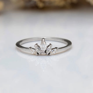 1.17 TCW 5 Stone Marquise Moissanite Diamond Wedding Band