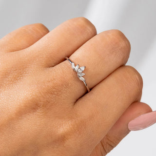 1.17 TCW 5 Stone Marquise Moissanite Diamond Wedding Band