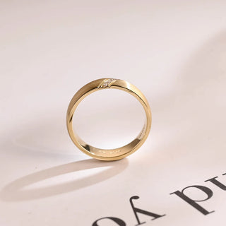 0.05 TCW Round Cut Unique Minimalist Moissanite Diamond Wedding Band