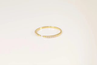 0.06 TCW Round Open Cuff Half Pave Moissanite Diamond Wedding Band