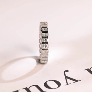 2.0TCW Radiant Bezel Full Eternity Moissanite Diamond Wedding Band