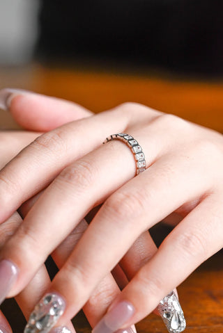 2.0TCW Radiant Bezel Full Eternity Moissanite Diamond Wedding Band