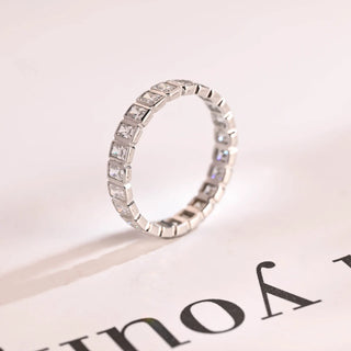 2.0TCW Radiant Bezel Full Eternity Moissanite Diamond Wedding Band