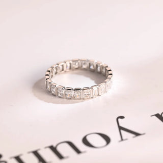 2.0TCW Radiant Bezel Full Eternity Moissanite Diamond Wedding Band
